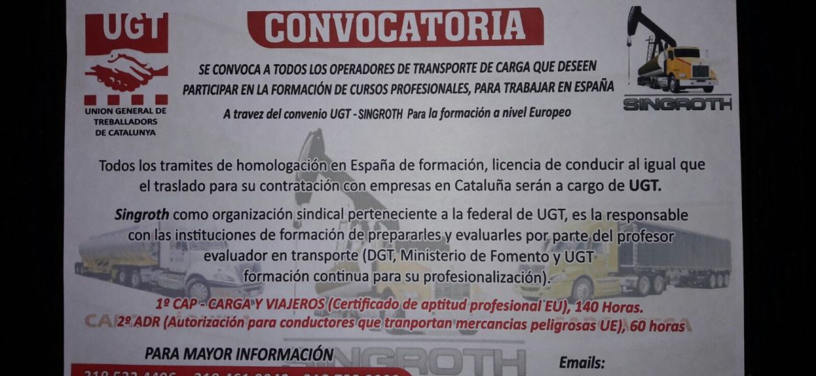 Cartell amb l'oferta de formació fraudulenta