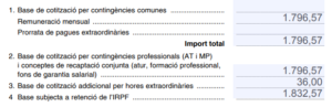 bases de cotització nòmina