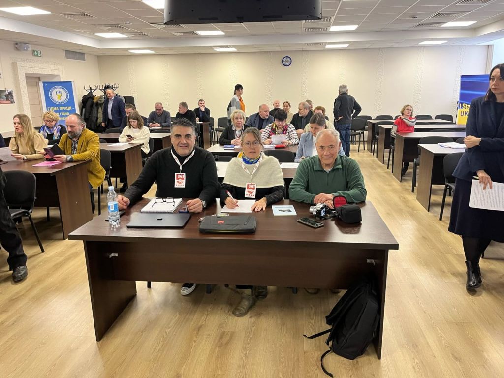 La UGT de Catalunya es desplaça fins Ucraïna per donar suport als sindicats del país en commemoració als dos anys de guerra