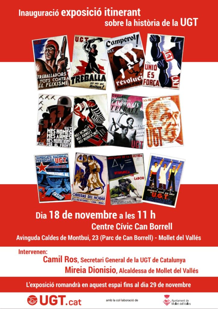 Inauguració de l'exposició itinerant sobre la història de la UGT de Catalunya a Mollet del Vallès