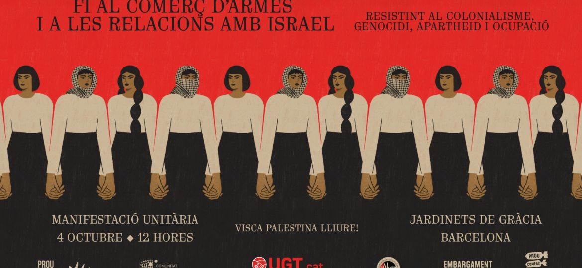Cartell Manifestació Palestina 4 Octubre horitzontal