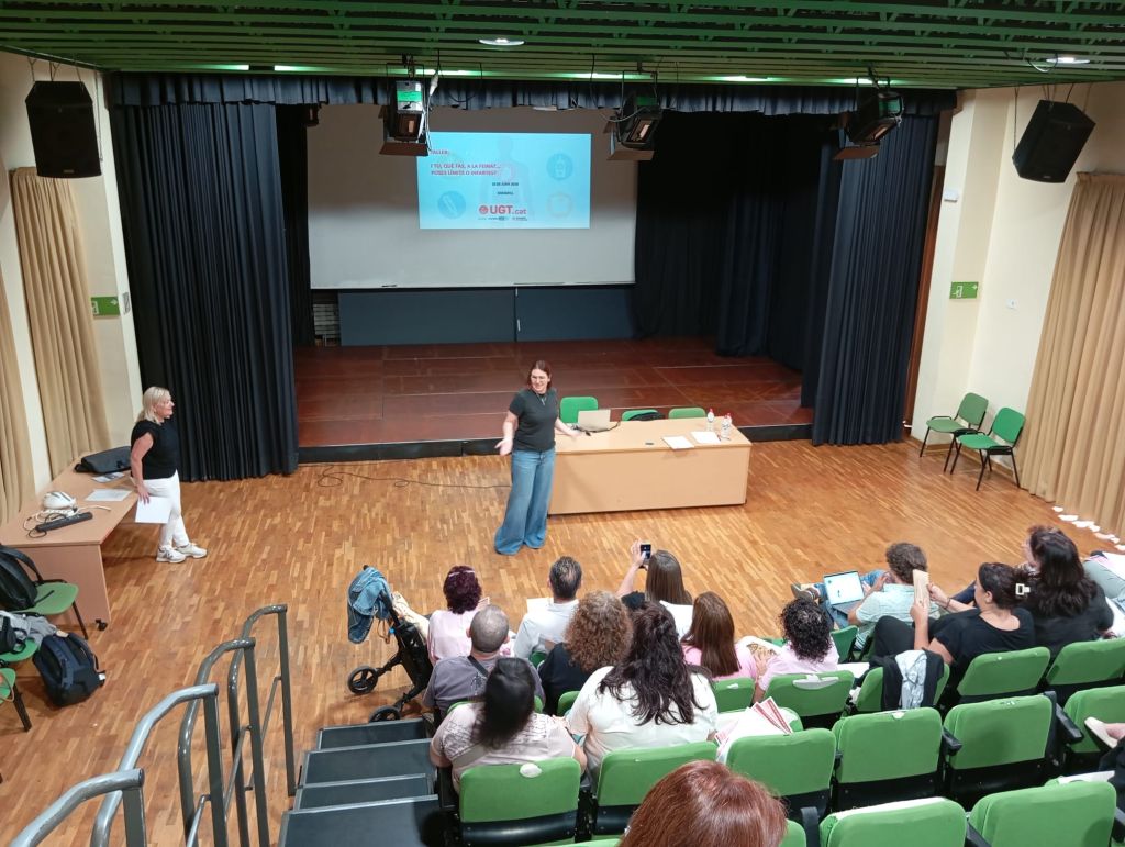 «I tu, què fas, a la feina?...Poses límits o infartes?»: la UGT de Catalunya porta a Sabadell i Tarragona un taller innovador sobre salut laboral
